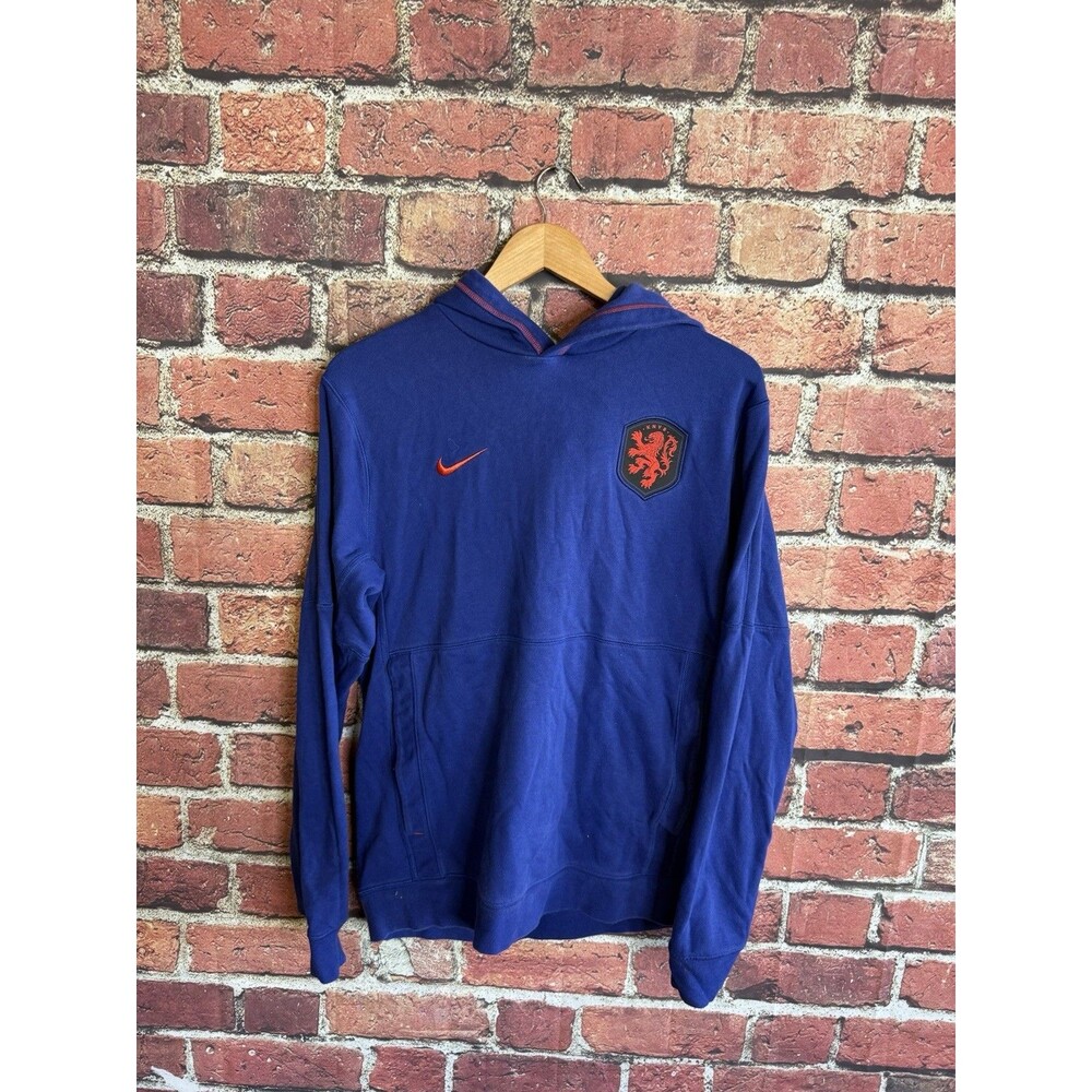 Nike Hoodie Men Size M Netherlands KNVB Soccer Football Pullover Sweatshirt Blue